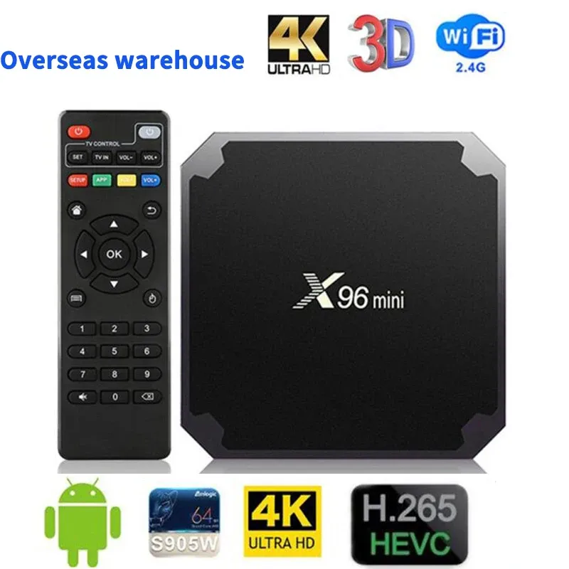 Box x96 Mini Smart TV Box Android 9.0 4K Amlogic S905W 2GB 16 GB Ustaw górne pole 2.4G WIFI Full HD 4K Media Player 3D Video x96Mini 1G8G