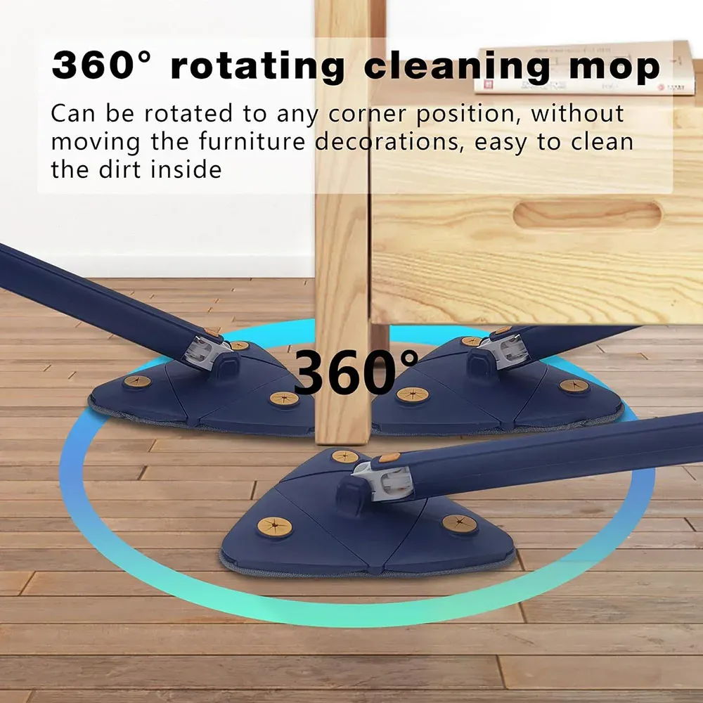 التنظيف القابل للدوار Mop Telescopic Triangle Spin Mop Long Handle Squeeze Mops Dry Mops for Floor Seiling Mose Tool