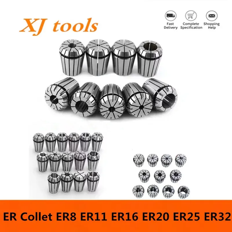 ER8 ER11 ER16 ER20 ER25 ER32 Standard noggrannhet Elastisk ER -klämma Chuck för hållare härdad graveringsmaskin CNC Accessory Collet