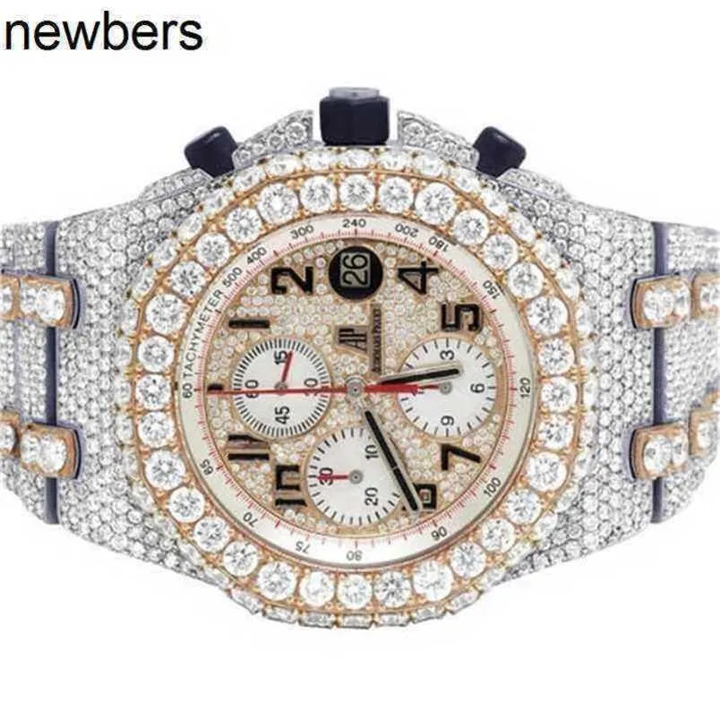 Hommes Audempigut Luxury APS Factory Watch Swiss Mouvement Swiss Royal Oak Offshore 42 mm Rose Gold / Steel Diamond Watch 39.35 Carata6oo