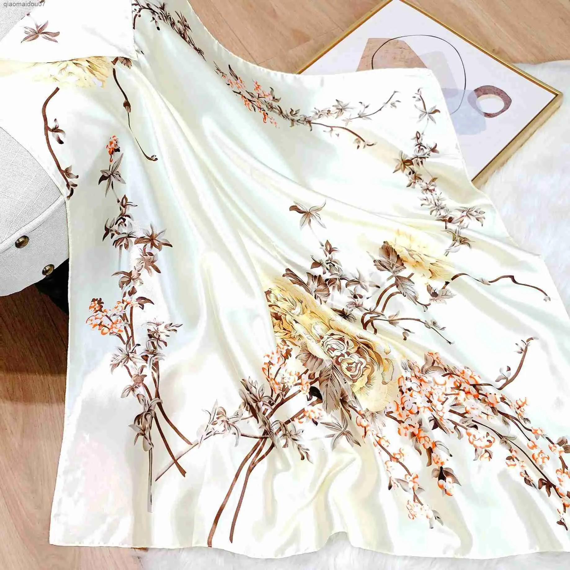 Châles rétro carrée florale femme écharpe châle de châle de châle femme imprimé biadcarf headscarfl2404