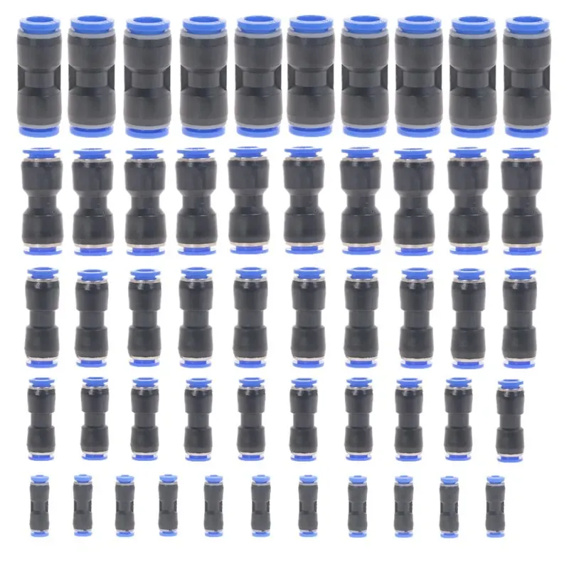 50pcs/Los Pneumatic Armaturen Anschluss pu py pe PL -Lokalanschluss Set Plastikluftwasserschlauchrohrgas 4 mm bis 12 mm