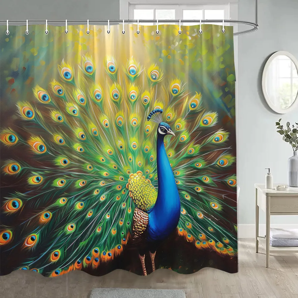 Peacock shower curtains discount