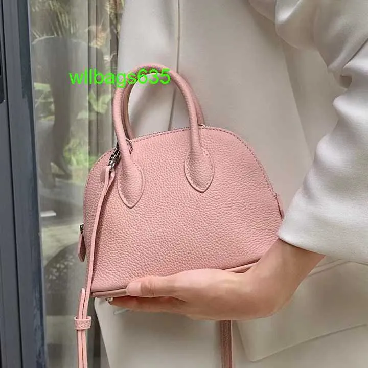 Bolsa de couro bolide saco de luxo feminino de luxo 2024 nova camada superior litchi padrão mini saco pequeno saco de casca de doce colorido meio ombro tem logotipo hbyiyf