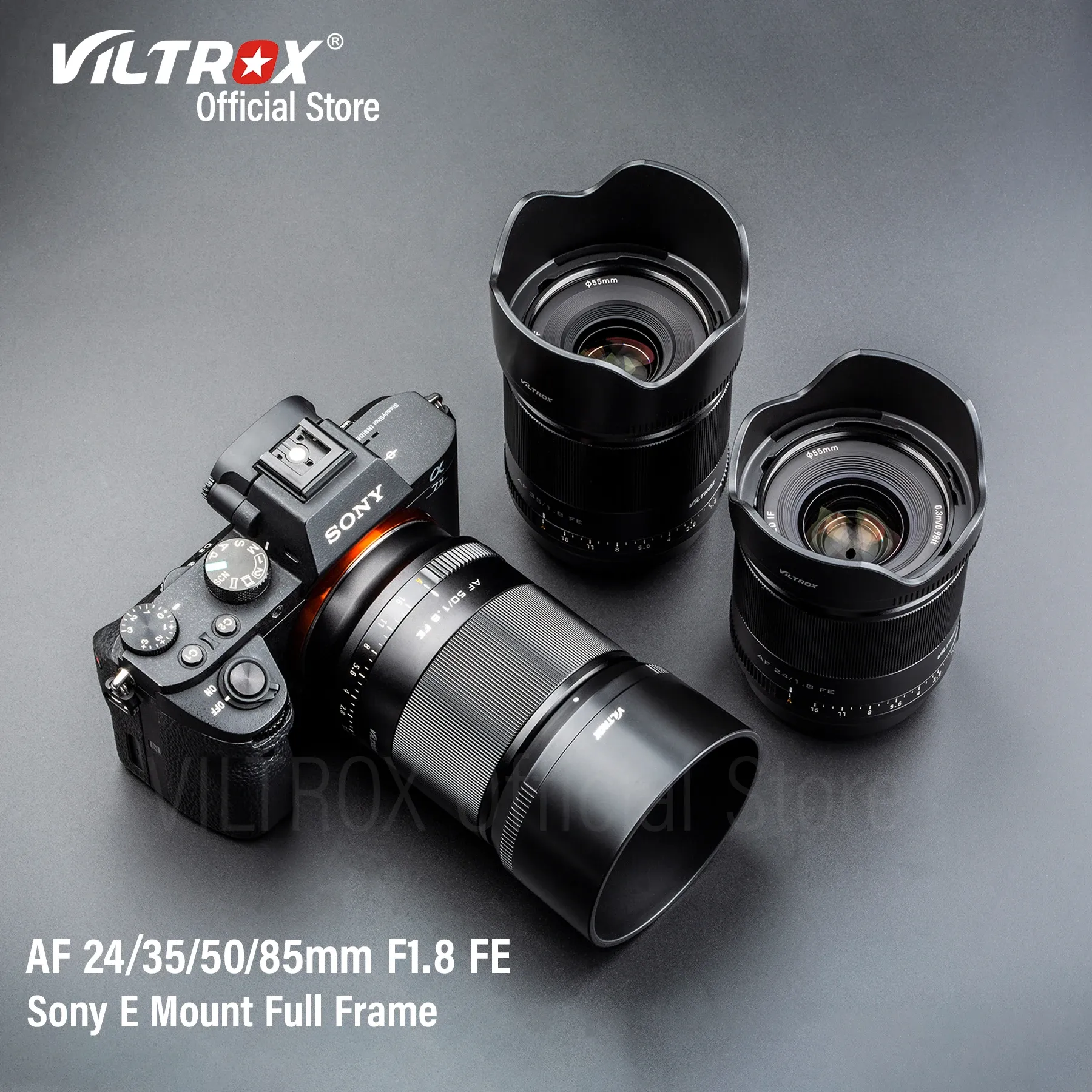Tillbehör Viltrox 24mm 35mm 50mm 85mm F1.8 Camera Lens Auto Focus Full Fram Prime Large Aperture Portrait Fe for Sony E Mount A7