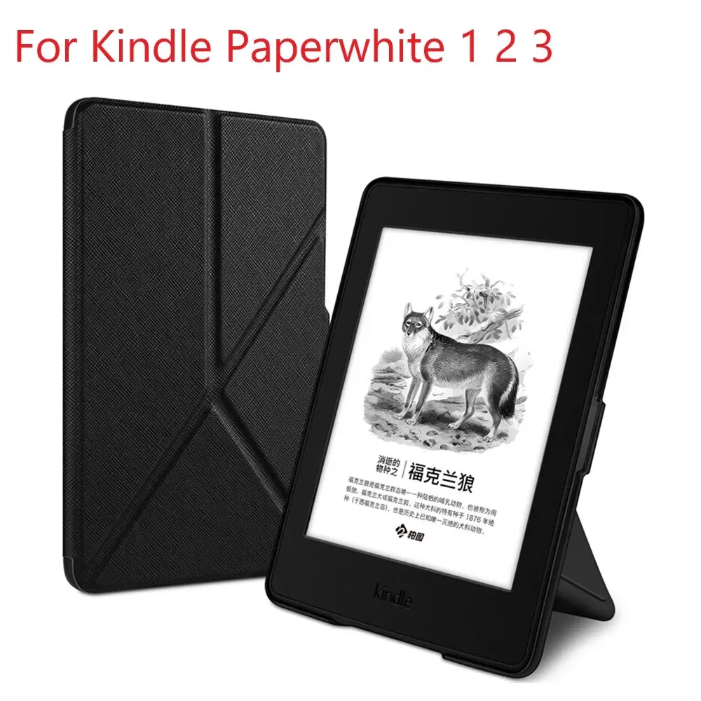 Stand Case for Kindle Paperwhite 1 2 3 PU Leather Cover with Folding ...