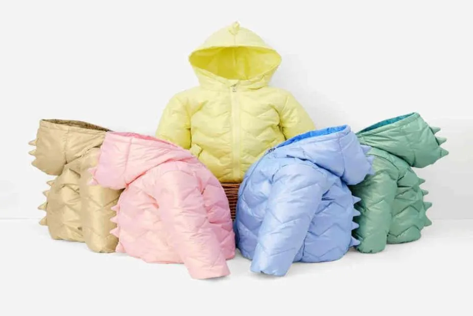 Baby Girls Hooded Down Jackets For Kids Jackets Autumn Boys Solid Warm Jacket Toddler Girl Zipper Jacket Outerwear J2207189602642