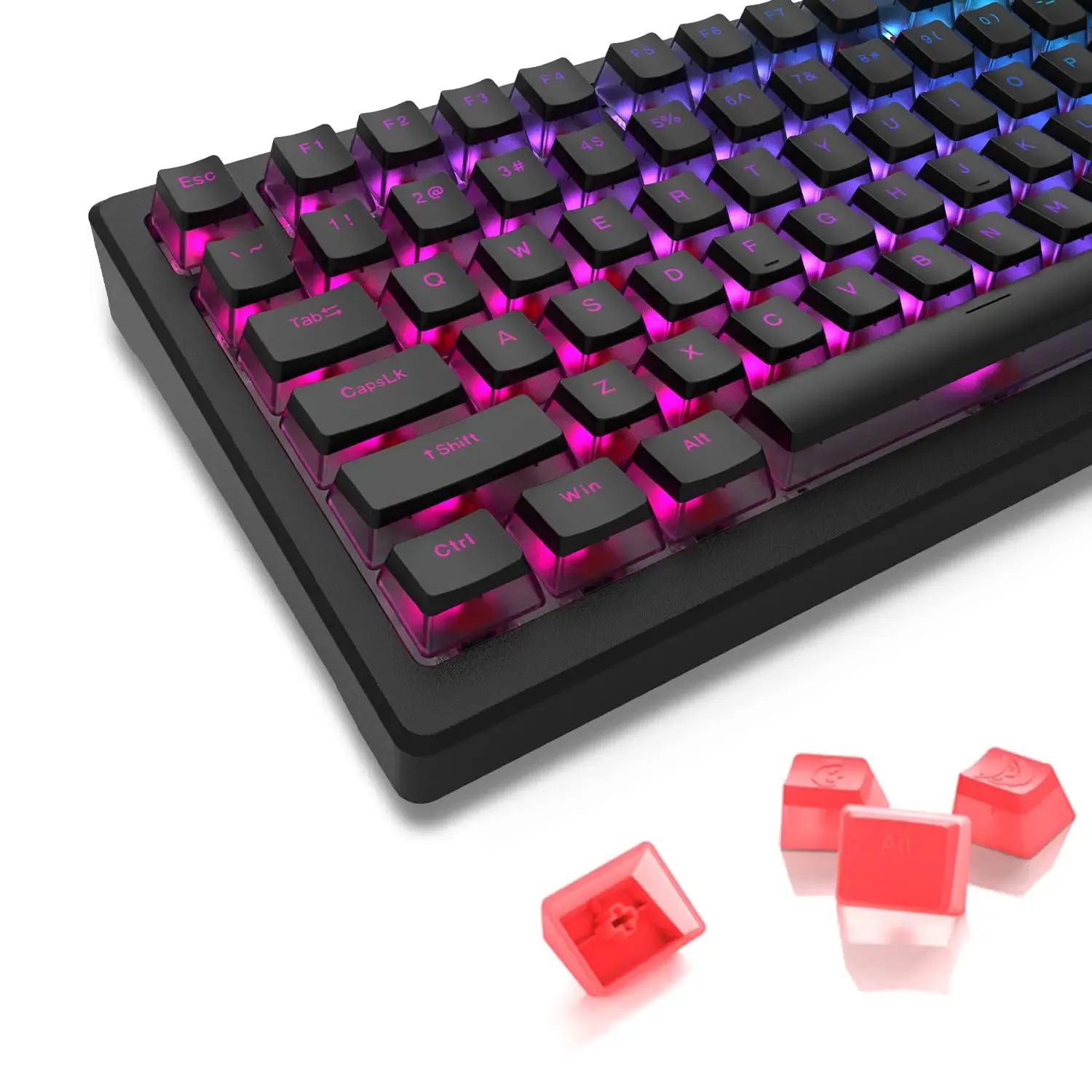 Accessoires XVX Pudding KeyCaps PBT 165 Key Set Aangepast Double Shot KeyCap OEM Profiel Universal voor 100%, 75%, 65%, 60%Mechanisch toetsenbord