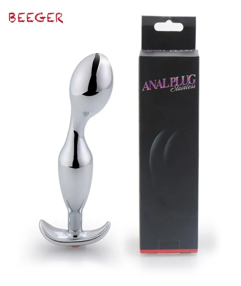 Plug -anale di Beeger in metallo in acciaio inossidabile Crystal Dildo Sex Toys Prostate Massager G Spot stimola i giocattoli sessuali per donna masturbazione Y26122803