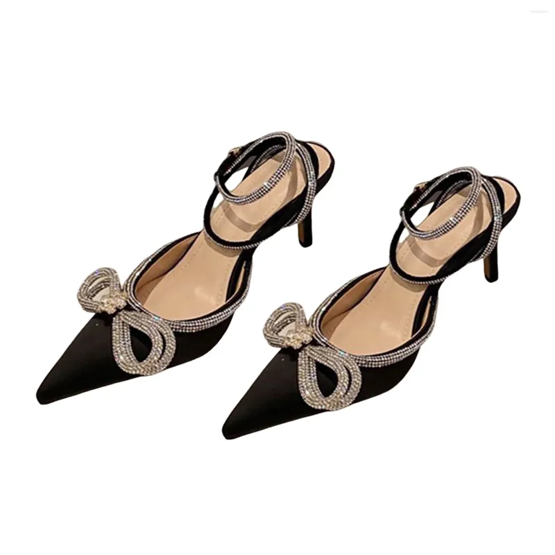 Sandals Bowknot High Heels For Women Sparkly Closed Pointed Toe Heeled Holiday Birthday Gift
