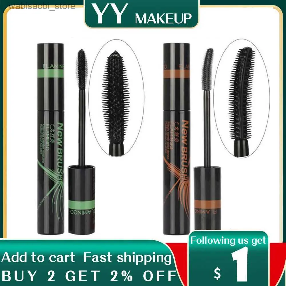 Mascara Eye Makeup Mascara Brand Flamingo Magic And Stereo Comb Dense Lengthening Waterproof Easy to Wear Mascara L49