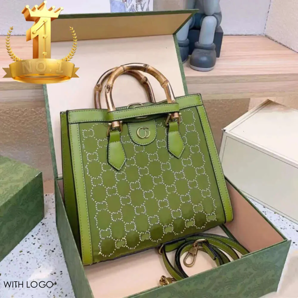 Kadın bambu çanta omuz çantaları bambu tasarımcısı parlayan boncuk elmas crossbody tote çanta alışveriş kılıfları moda deri 2023 5a s s
