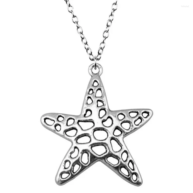 Pendant Necklaces 1pcs Starfish Necklace Women Findings Jewelry Materials For You Chain Length 70cm OR 45 4cm