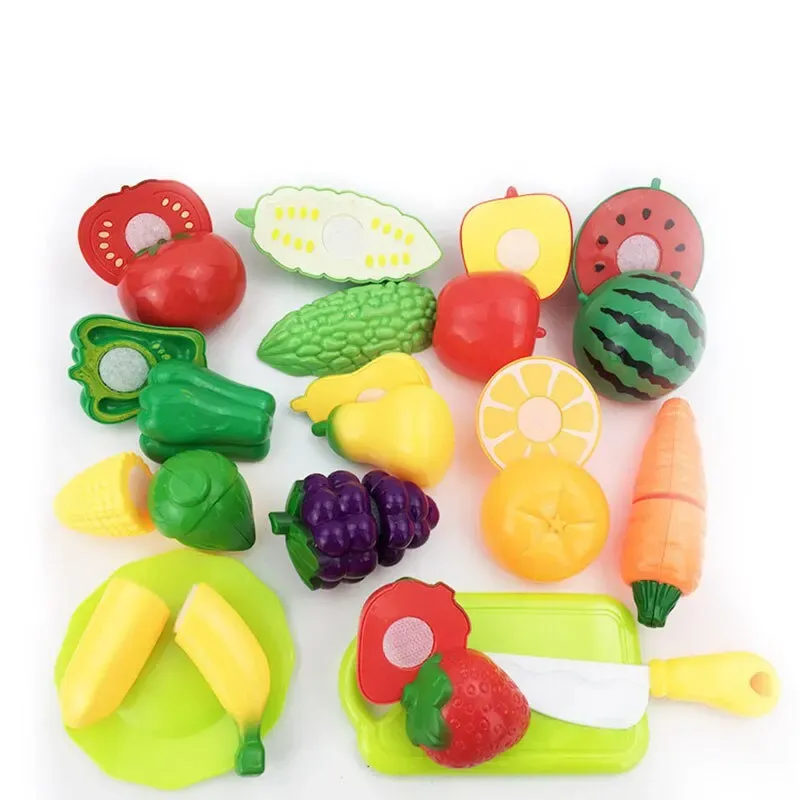 DIY Cutting Fruit and Vegetable outdoor playset for Kids Educational Kitchen Cake Toy with Pretend Food Cutting Fun for Children