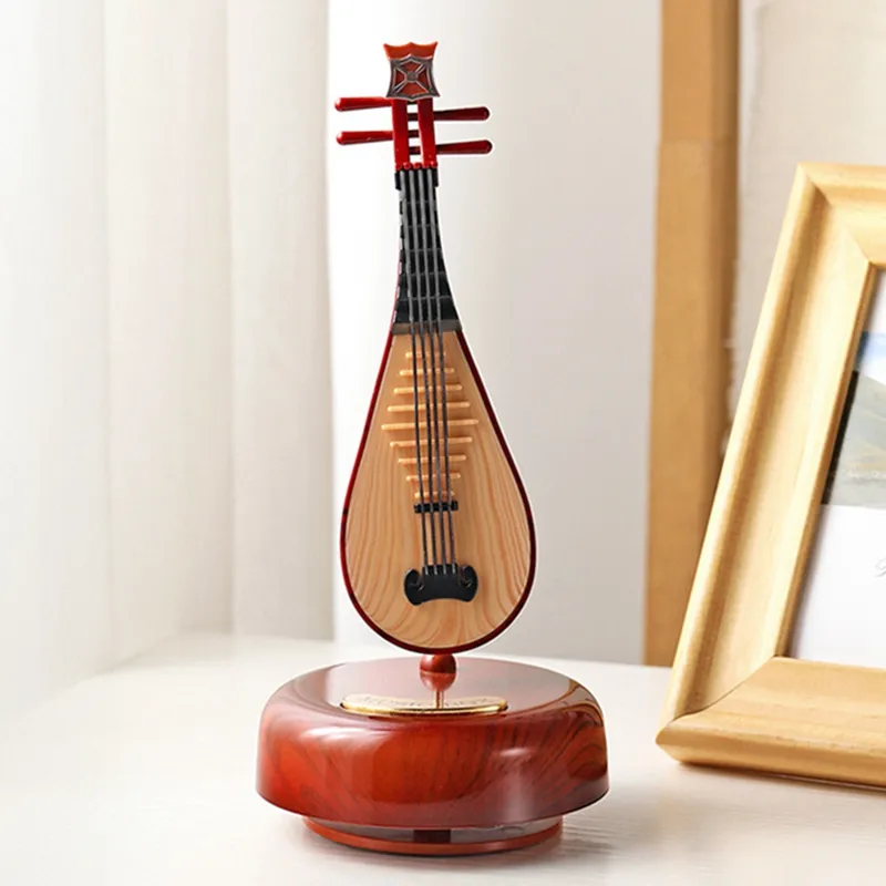 Chińskie lute muzyki klasyczne Klasyczne pudełko muzyczne obrotowe bazowe instrument miniaturowy prezent artywacyjny