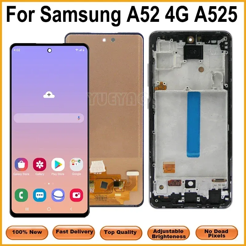 Voor Samsung Galaxy A52 LCD Display Touchscreen voor Samsung A52 4G A525 SM-A525F A525F/DS Display Screen met frame vervanging