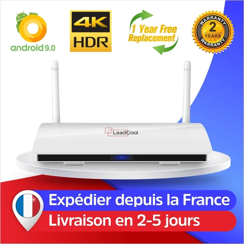 Box LeadCool 4K Smart TV Box Android 9.0 S905W Quadcore Full HD H.265 Incorporato in 2,4 GHz WiFi 1G 8GB 2G 16GB Leadcool TV Android TV Box