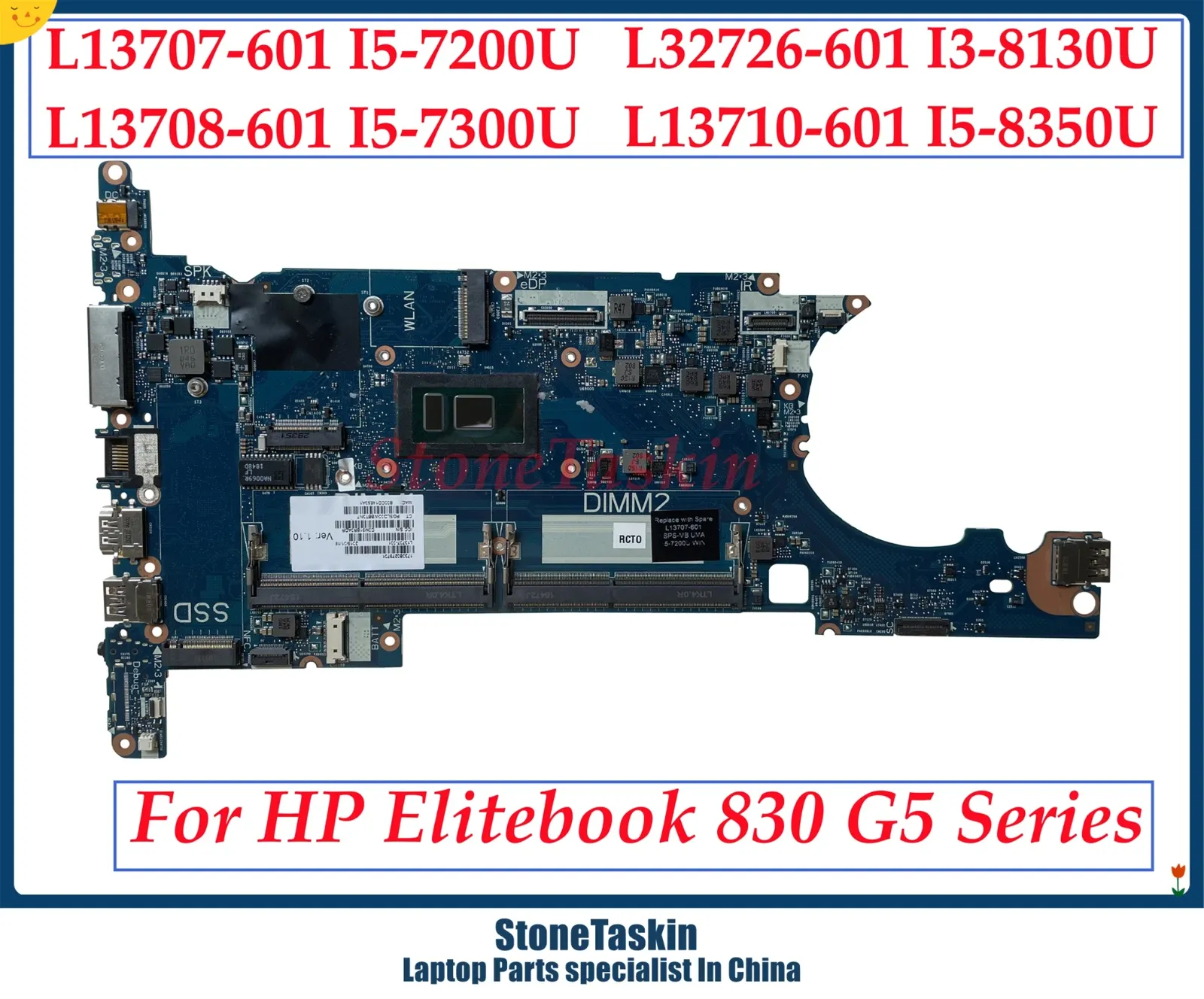 Carte mère L13708601 L13687601 L32726601 L13707601 L13710601 pour HP EliteBook 830 G5 ordinateur portable Motherboard 6050A29230901MB I3 I5 I7