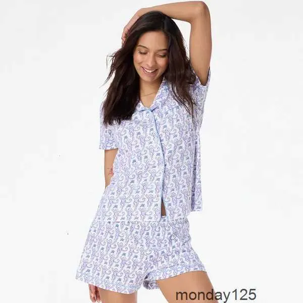 2024 zomer dames pyjama's schattige y2k aap printing 2-delige pyjama set korte mouw shirt ontwerper loungewear 240304 cjpx