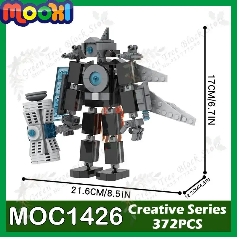 MOC1426 372PCS 게임 시리즈 슈퍼 타이탄 모니터 맨 MOC 빌딩 블록 DIY SKIBIDI 화장실 캐릭터 모델 조립 장난감