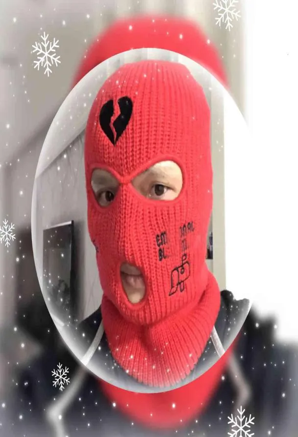 Balaclava 3 Neon Hole Ski Mask Tactical Masks Full Face Winter Hat Halloween Party Masks Limited Brodery Top Quality Whole 8843666