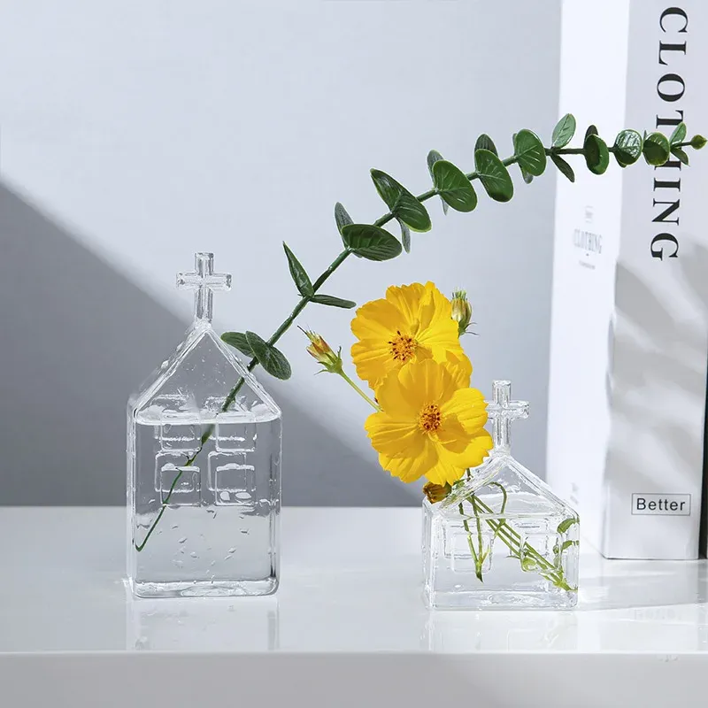 Creative Nordic House Forme Vase Transparent Plantes hydroponiques CONTENURE VERRE ARGENATION DE FLORICES DE LURME DÉCoration du salon de luxe