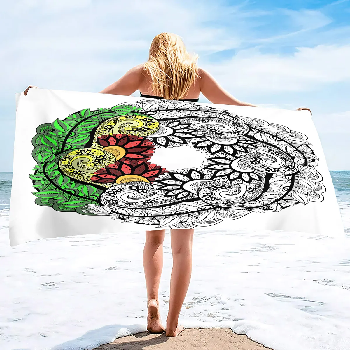 Turkish Beach Towel (35”x67”) – 100% Cotton Quick Dry, Lightweight Ove –  mebien, image size:1200x1200