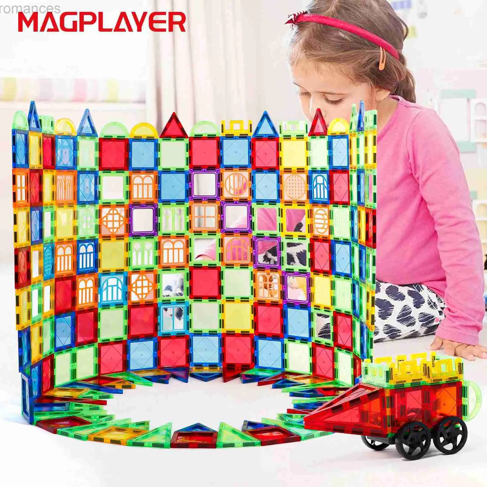 Magneti giocattoli magnetici Magplayer Magnetic Construction Set Model Building Magnetic Blocks Blocks Tiles Montessori Educational Game Giocates per bambini Regalo 240409