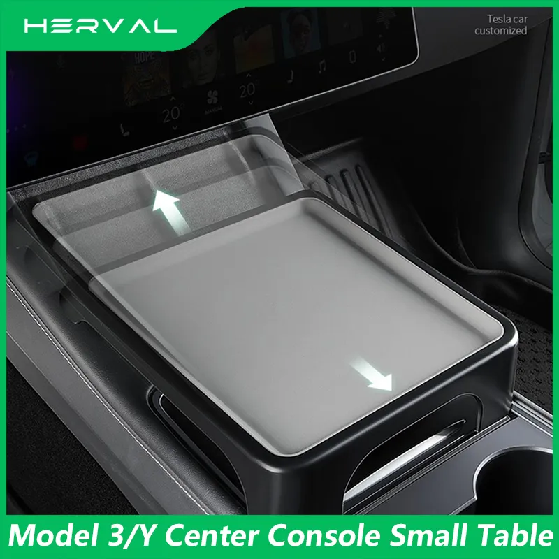 Herval pour Tesla Modèle 3 y Central Control Dining Tray Car Small Table Desk Center Console Console Accessoires