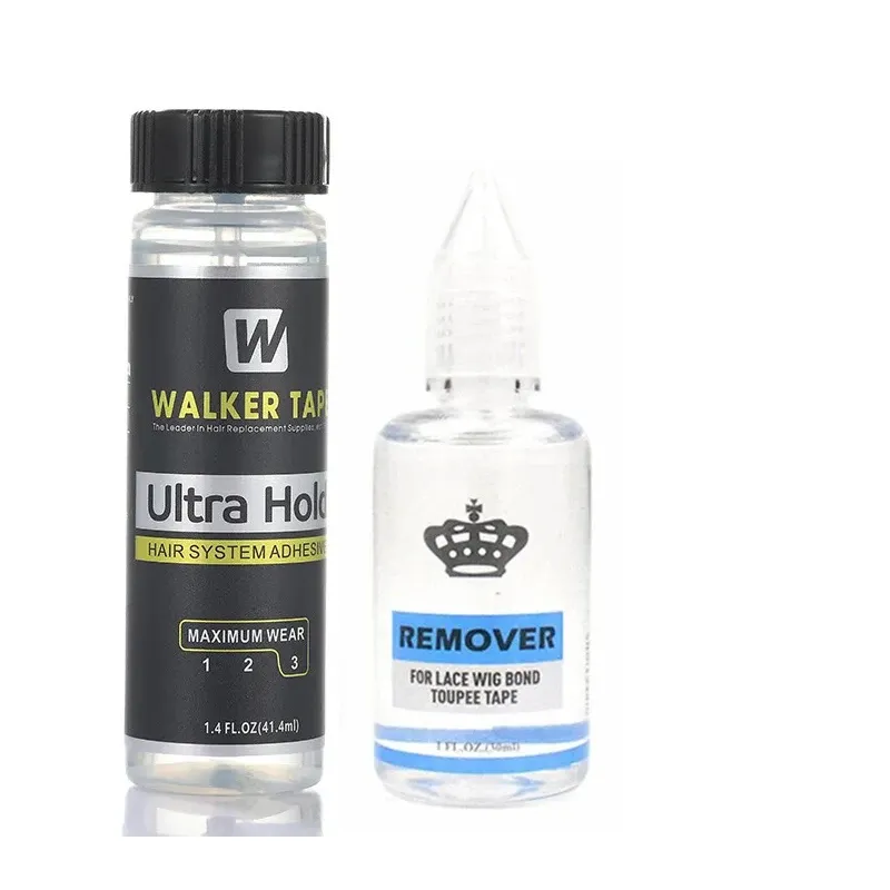 Walker Tape Extreme Hold Lace Wig Adhesive Glue - 0.5oz Bottle With Brush, Maximum Wear Time, Made In USA