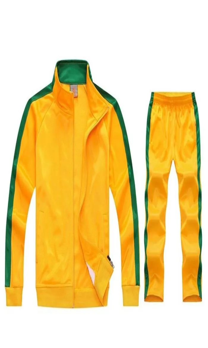 Jogging kläder Två datorer Sweatsuits Tracksuit Men Team Track Suit Zip Jacket Sweatpants Joggers Tracksuits Sport Suits Set9473869