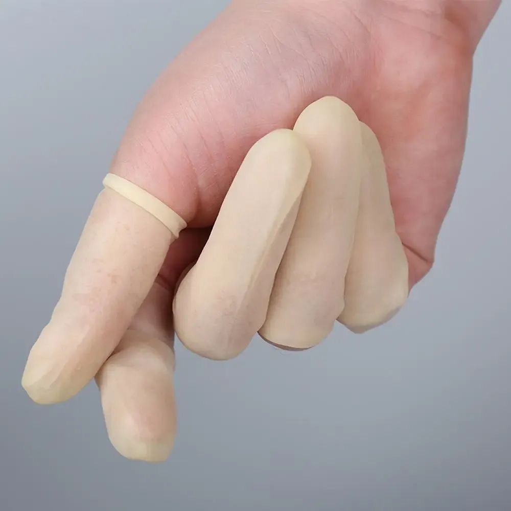 100st/Set Fingertips Protector Handskar Återanvändbara naturgummifingeröverdragshandskar som inte slipar Latex Finger Cots