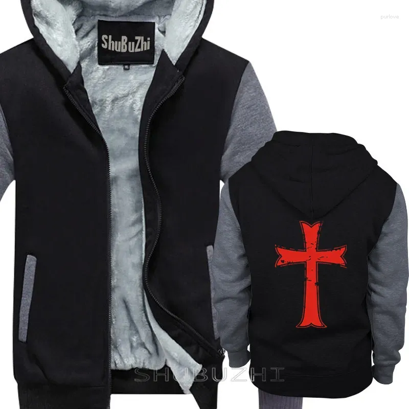 Sudadera para hombres Caballeros Crusader Caballeros Templarios Cross Distressed Cotton Men gruesos Swein Skingshirt Masculino y Tops SBZ5314