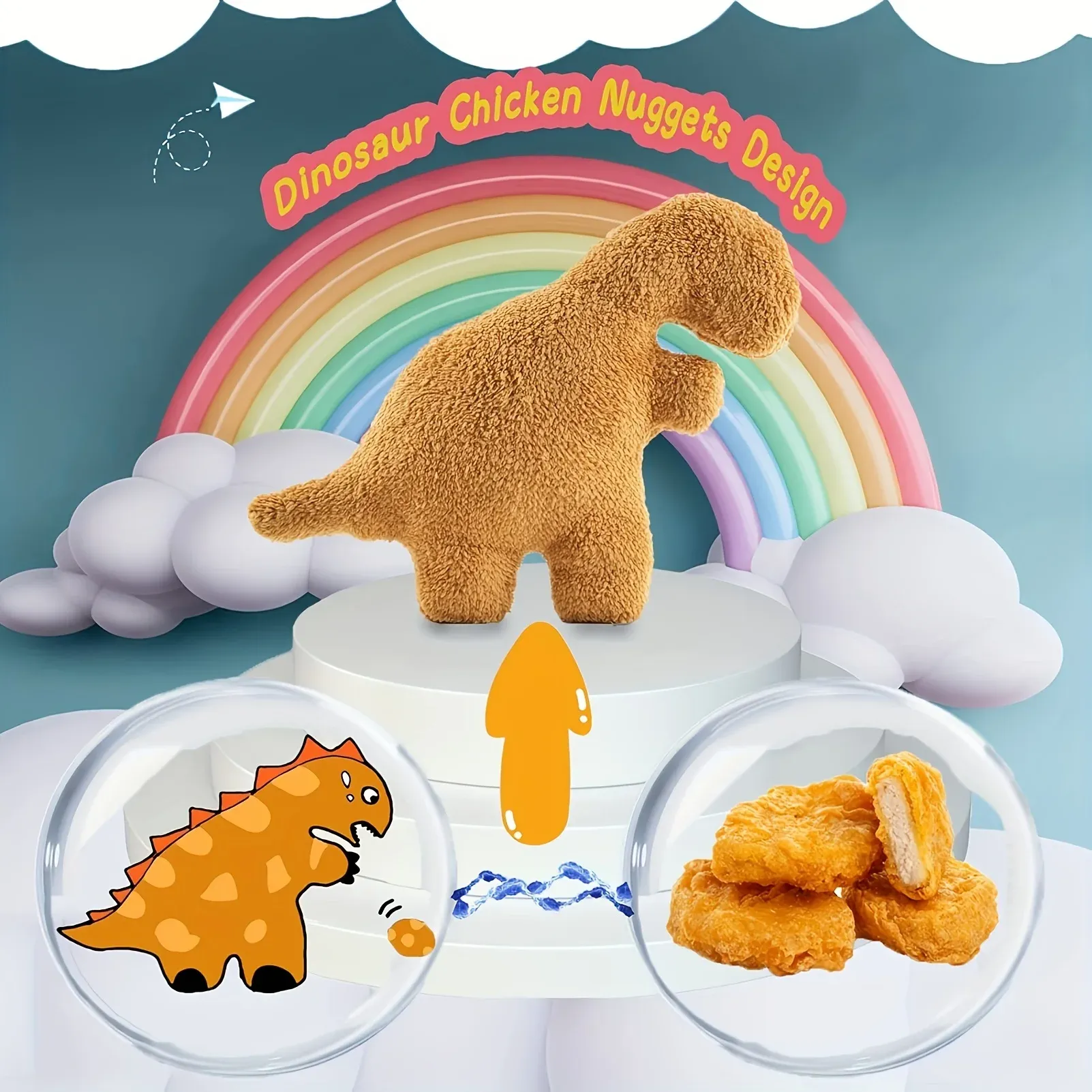 47 cm Plush Dino Nugget cuscino morbido peluche di bambola di pollo di pollo di pollo di peluche giocattoli per bambini Giochi di compleanno per bambini