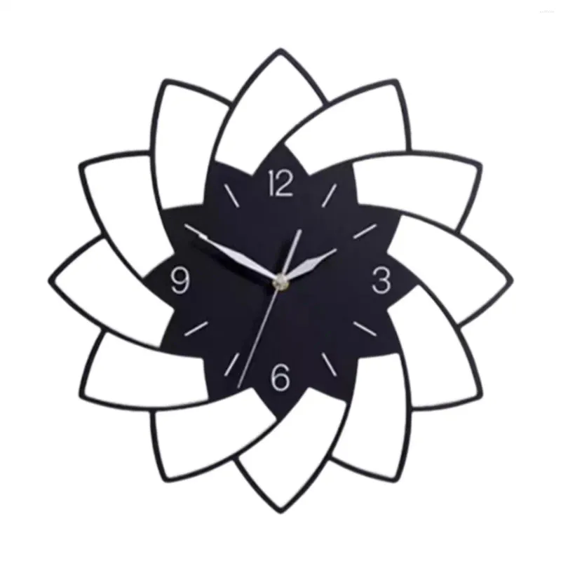 Horloges murales horloge acrylique grande créative silencieuse 12 '' en forme de fleur décorative pour l'ornement de bureau de chambre à coucher de cuisine