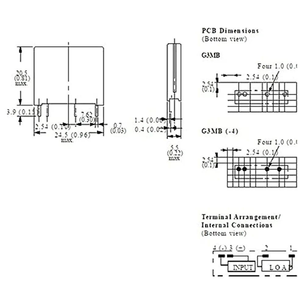 5PCS Relay Module G3MB-202P G3MB 202P DC-AC PCB SSR In 5V DC Out 240V AC 2A Solid State Relay Module