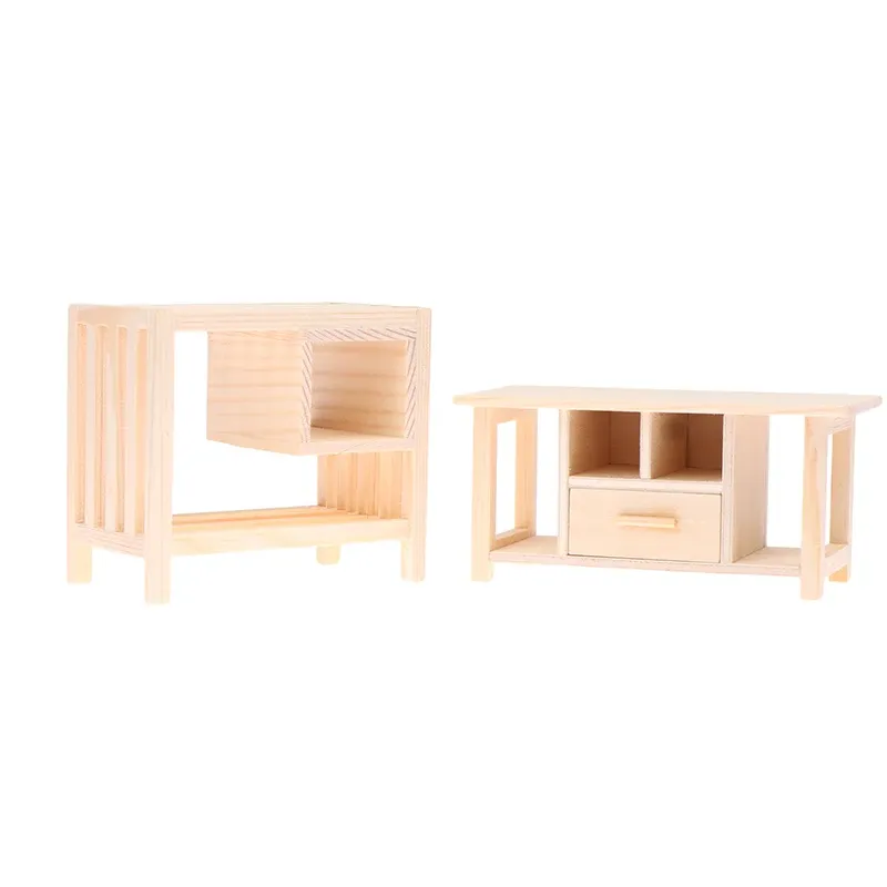 1:12 Dollhouse Miniature Furniture Storage Rack Sundries Rack Coffee Table TV Cabinet Living Room Kitchen Shelf Model Decor Toy