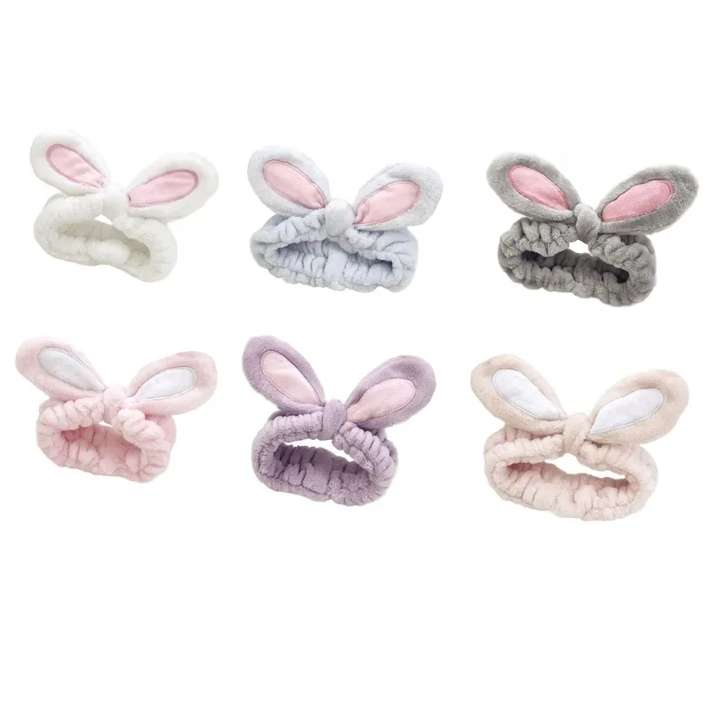 Rabbit Hairband Bunnys Hairband Yoga Hairband Makeup Hairband avec oreilles large bande de casse-tête de soin de la peau pour laver le visage