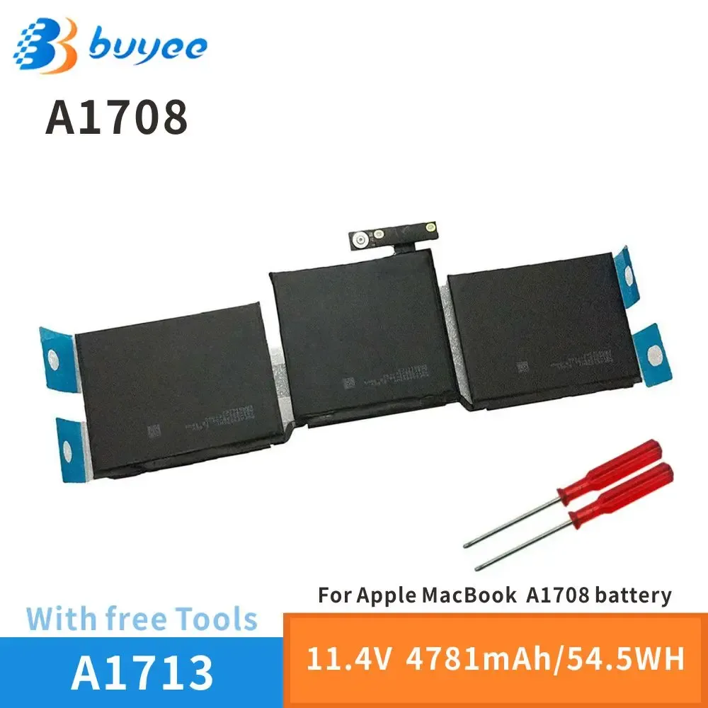 Baterie A1713 Przenośna bateria laptopa dla Apple MacBookPro 13 "A1708 Pod koniec 2016 r. Notebook zapasowy 11,4 V 54,5Wh 4781 mAh z narzędziami