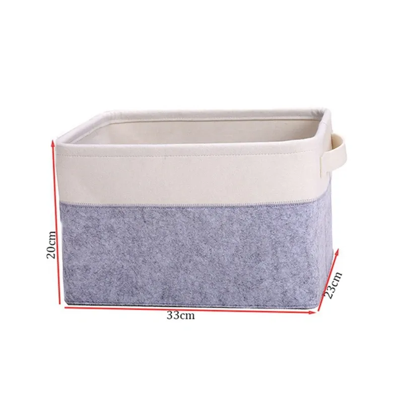 Folding Storage Basket Felt Fabric Storage Boxes Organizer Containers With Handles For Nursery Toys Clothes Magazine