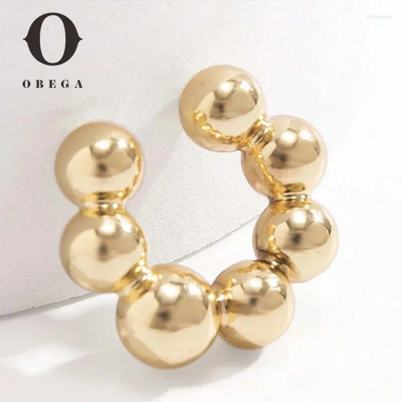 Backs Earrings Obega Women's Clip For Women Gold Color Non-Piercing Ear Fake Clips Simple Style Cool Statement Jewelry