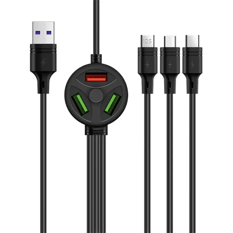 6 in 1 micro USB -kabel snel opladen Micro USB Type C kabel mobiele telefoon draad koord voor iPhone Xiaomi Multi Charger Cable