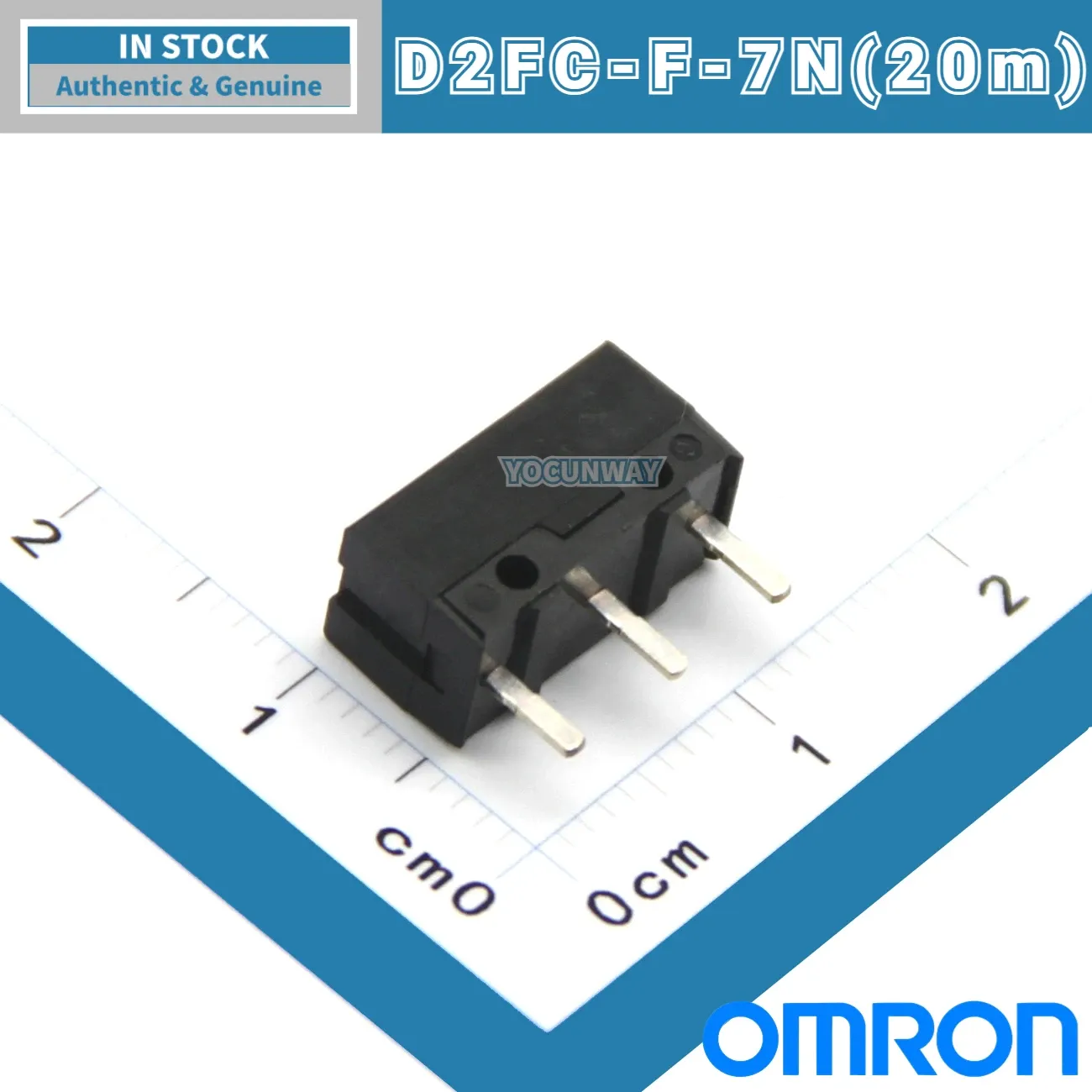 Novo autêntico Japão original Omron Mouse Micro Switch D2FC-F-7N (20m) White Dot Limit Switch 3 pinos