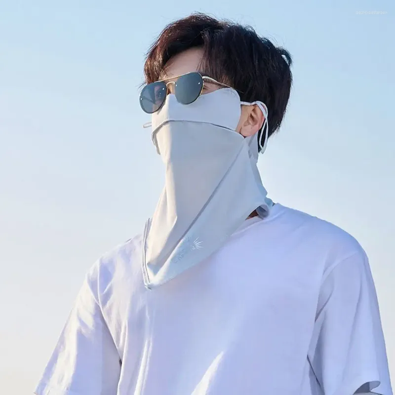 Bandanas Polyester Silk Mask Thin Neck Wrap Face ögonskydd täcker solskyddsmedel för män