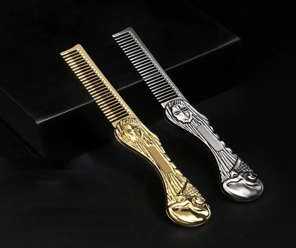 Brosses de cheveux Pobines pliantes en acier inoxydable pour hommes039s Barbe de gêne anti-statique Accessoires de style 2211046918101