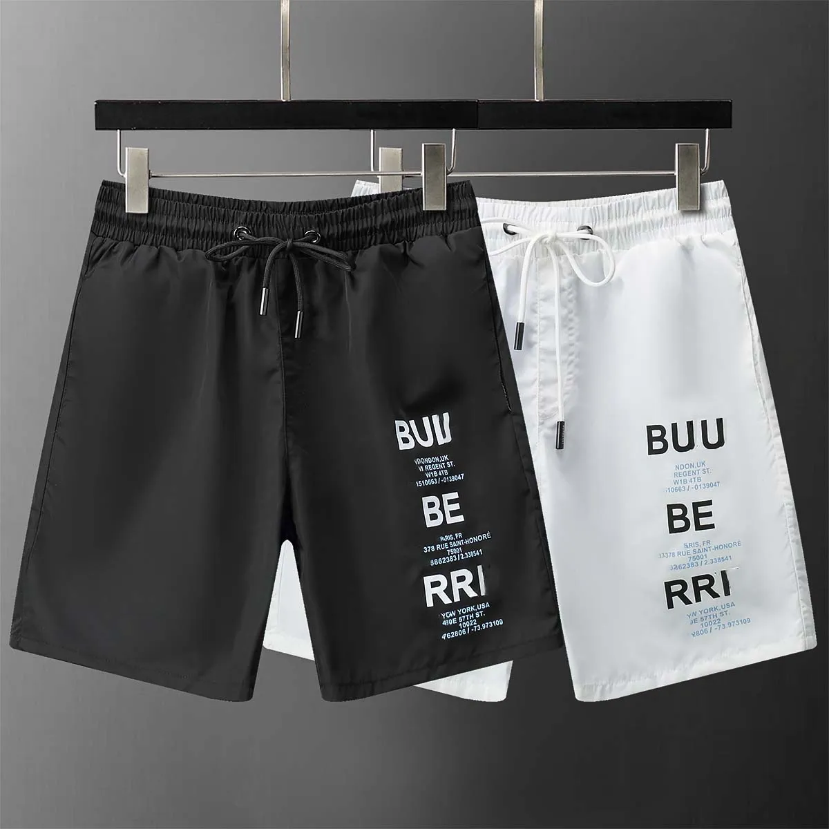 Мужские шорты Дизайнерские черно-белые шорты Мужская летняя мода повседневная уличная одежда
