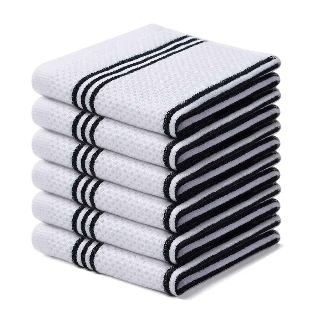 Homaxy Kitchen Dish Towels Cloths For Washing Dishes Highly Absorbent Cleaning Cloth Fast Drying Tea TowelsBamboo Charcoal