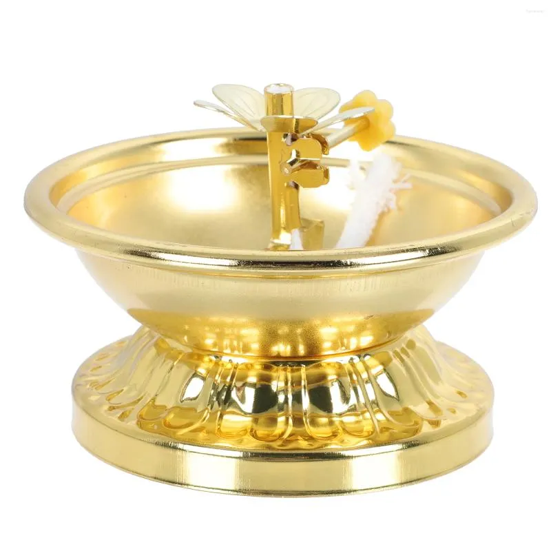 Candle Holders Burner Ceramic Holder Lamp Base Oil Supplies Temple Alloy Butter Stand Exquisite