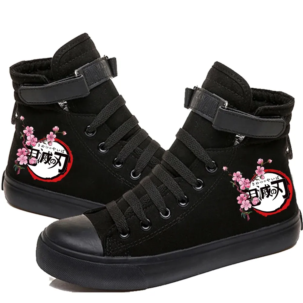 Sneakers Japanische Anime Dämon Slayer Cosplay lässig Hightop Leinwandschuhe für Mädchen Jungen Sportschuhe