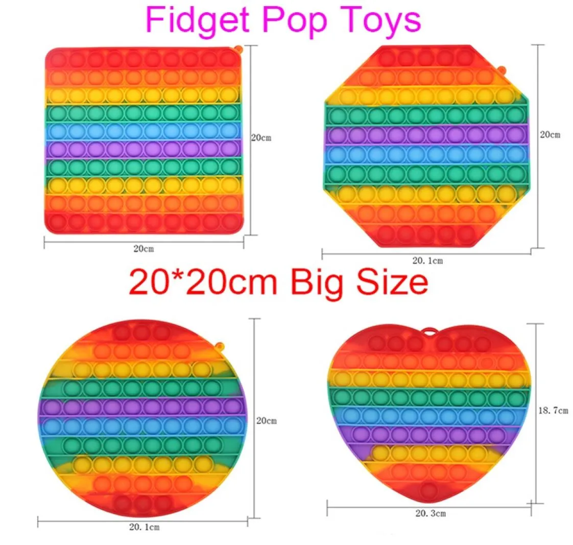 20 cm Big Size Toys Push Square Antistress Toy Party Favor Bubble Sensory Squishy Jouet Pour Artiste For Adult Children Gift3221757